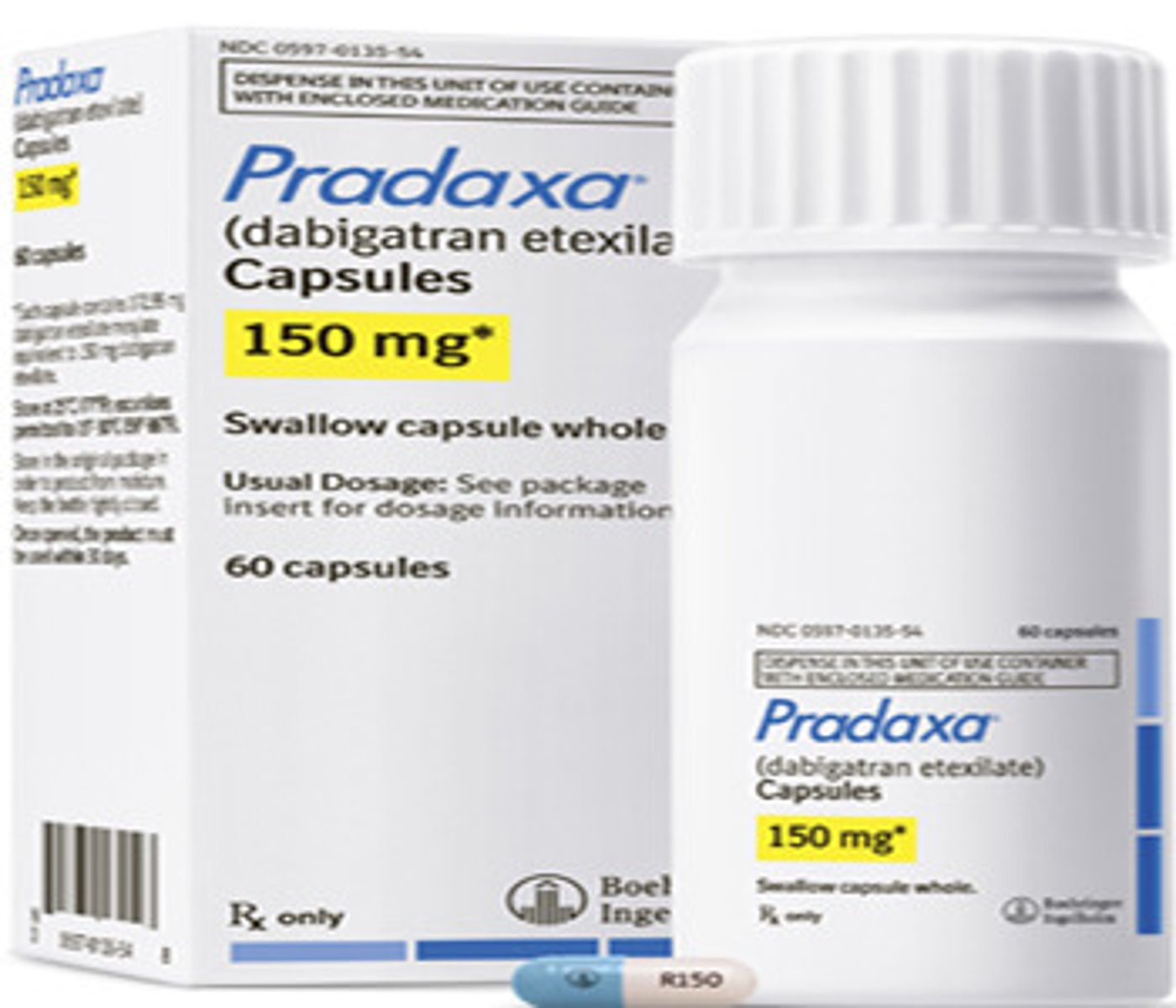 <p>Dabigatran</p><p>Anticoagulant</p><p>Stroke, systemic embolism</p>