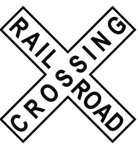 Warning signs, pavement markings, gates, and flashing red lights are positioned at most railroad crossings. Pavement markings include a stop line, an “X,” and the letters “RR” painted on the pavement in front of the crossing. An X-shaped sign identifies a railroad crossing. If there is more than one track, a sign below the crossbuck indicates the number of tracks. An “exempt” sign means that bus and truck drivers who are usually required to stop at railroad crossings may proceed without stopping.