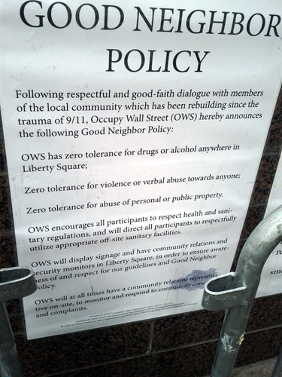 <p>President Franklin Roosevelt's foreign policy of promoting better relations with Latin America by using economic influence rather than military force in the region. (p. 523)</p>