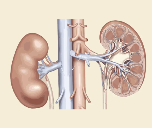 <p><span>The right kidney is situated slightly lower than the left, primarily because of the liver's presence on the right side.&nbsp;</span></p>