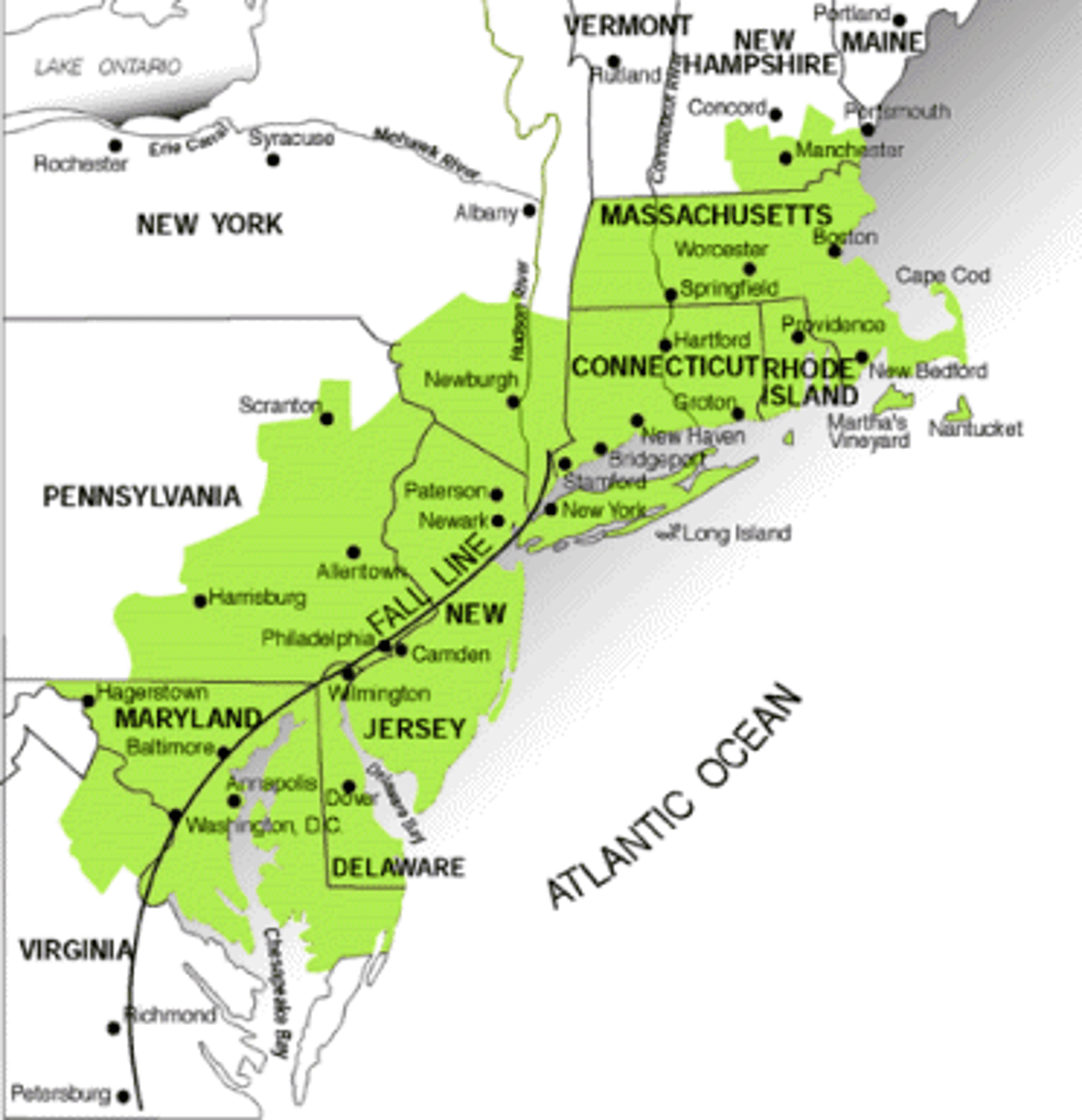 <p>a region in which several large cities and surrounding areas grow together</p>