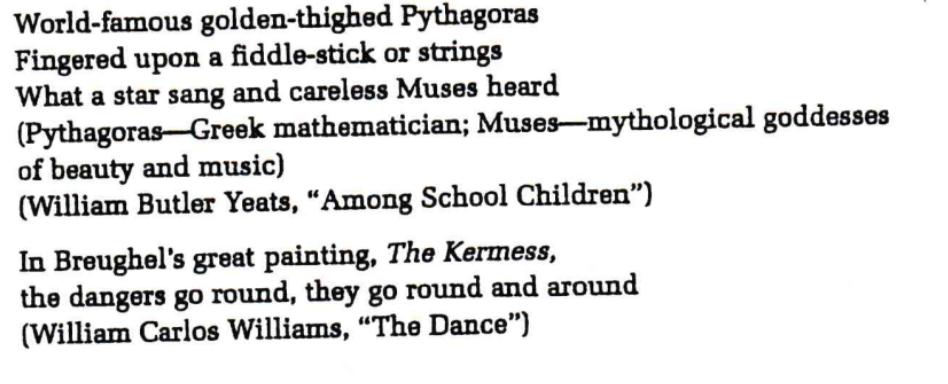 <p>a reference to an outside fact, event, or other source</p>