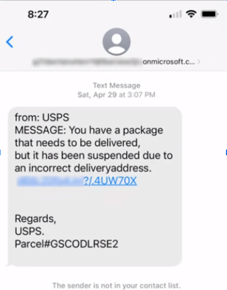 <ul><li><p>Sent from an onmicrosoft.com email address. </p></li><li><p>“You have a package that needs to be delivered, but it has been suspended due to an incorrect delivery address.”</p></li><li><p class="has-focus">Likely links to a fake U.S. Postal Service site or another malicious website that may try to install malware or steal your information.</p></li></ul><p></p>