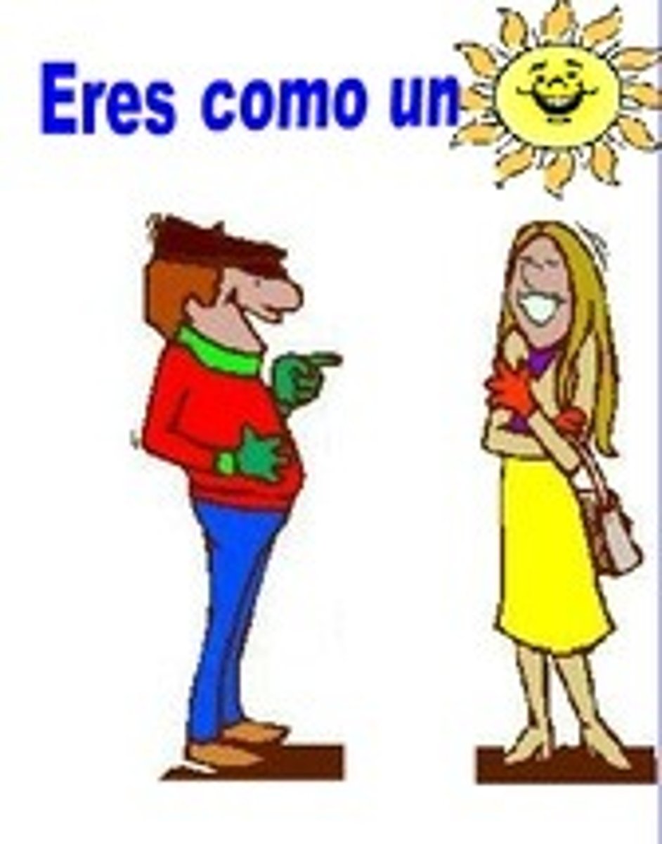 <p>comparar dos cosas disimilares mediante las palabras como, cual o semejante a.</p>