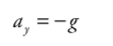 <p>ay = -g</p>