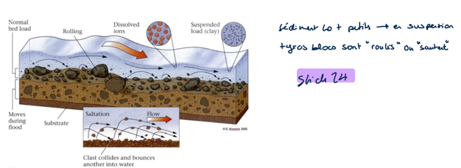 <p>mouvement complexe des molécules d'eau, se déplacent dans toues les directions <span><span>à</span></span> <span><span>&nbsp;</span></span>mélange intense des flux <span><span>à</span></span> maintient les sédiments en suspension</p>