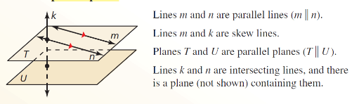 <p>Lines that do not intersect and are not coplanar.</p>