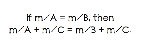 If a = b, then a + c = b + c (add the same thing to both sides of equation)