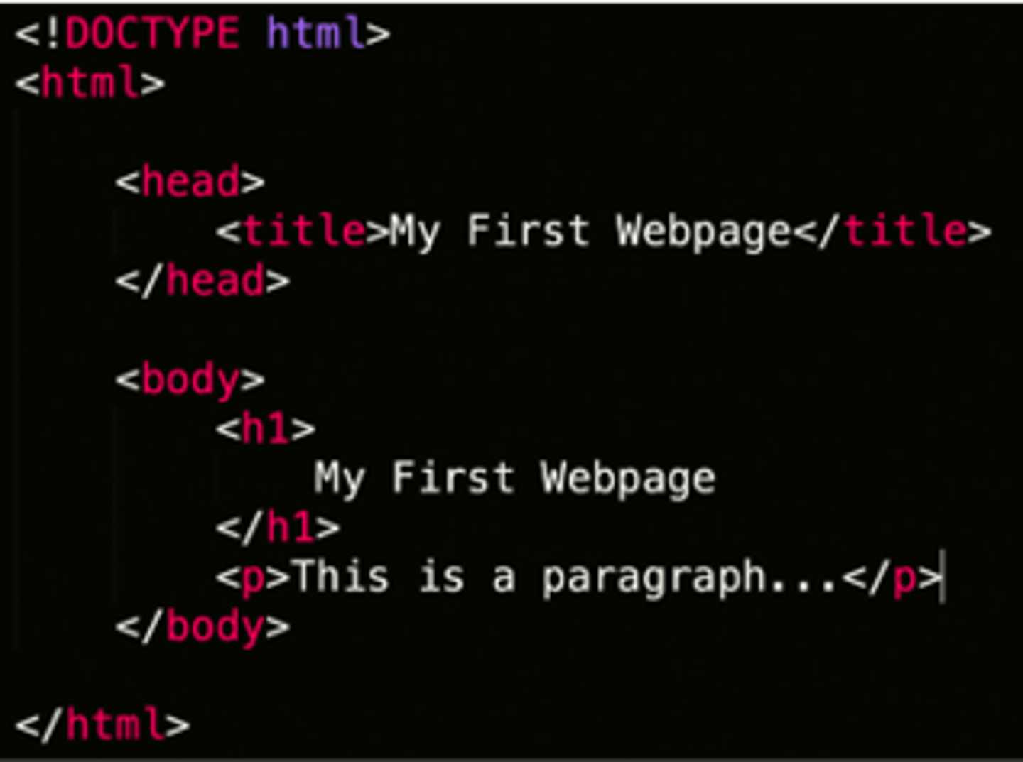 <p>Hypertext Markup Language. Markup language for describing structure of a web page. May retrieve content with hyperlinks, and displays content sent over the internet</p>