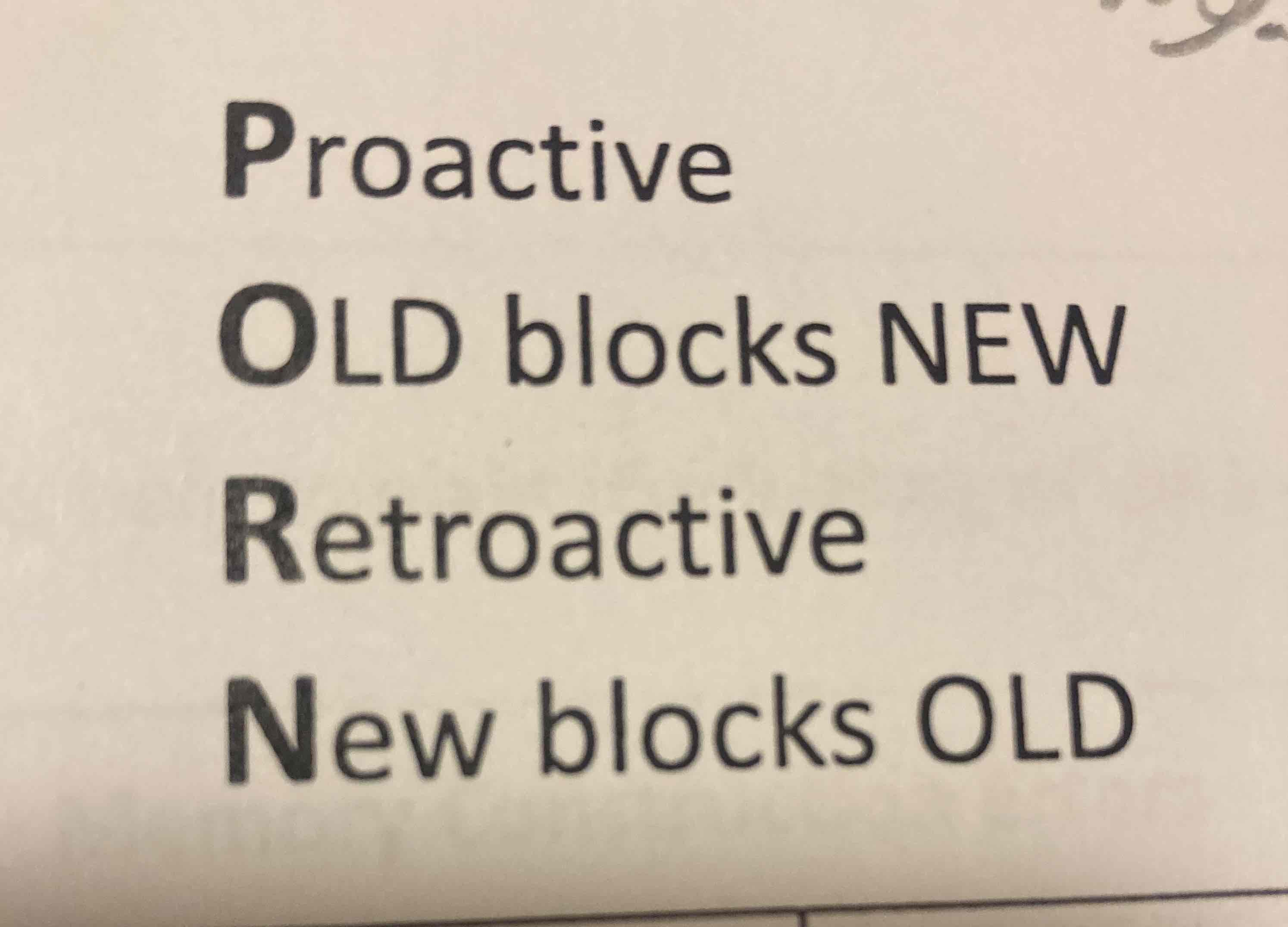 <p>What is retroactive interference?</p>