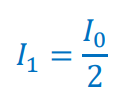 <p>I<sub>0 </sub>= Initial intensity</p><p>I<sub>1</sub> = New (first) intensity  </p>