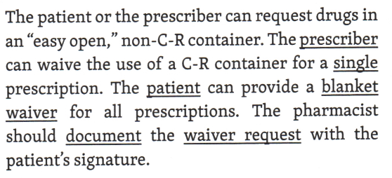 <p><strong>patient </strong>or the<strong> prescriber</strong></p>