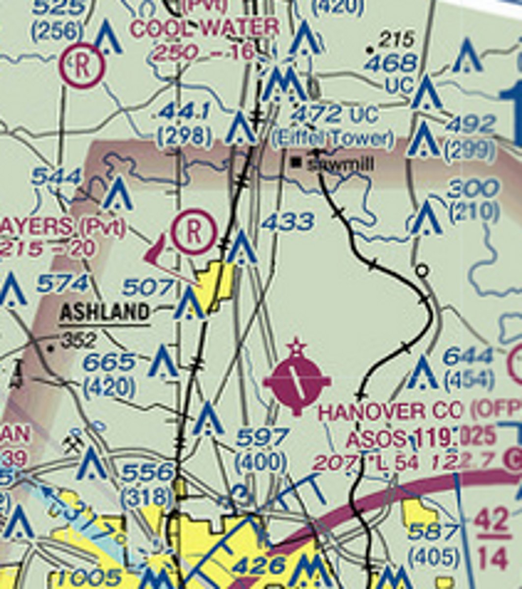 <p>Directly East of Hanover County Airport is a tower. It extends up to ____ feet MSL</p>