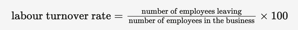 <p>The percentage of workers leaving the business in a period of time.</p>