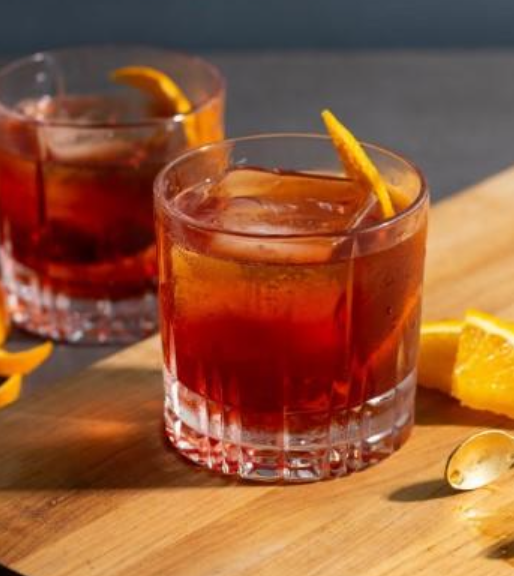 <p>Campari, beefeater london dry gin, sweet vermouth and fresh orange zest</p><ul><li><p>can be made as sbagliato</p></li></ul><p></p>