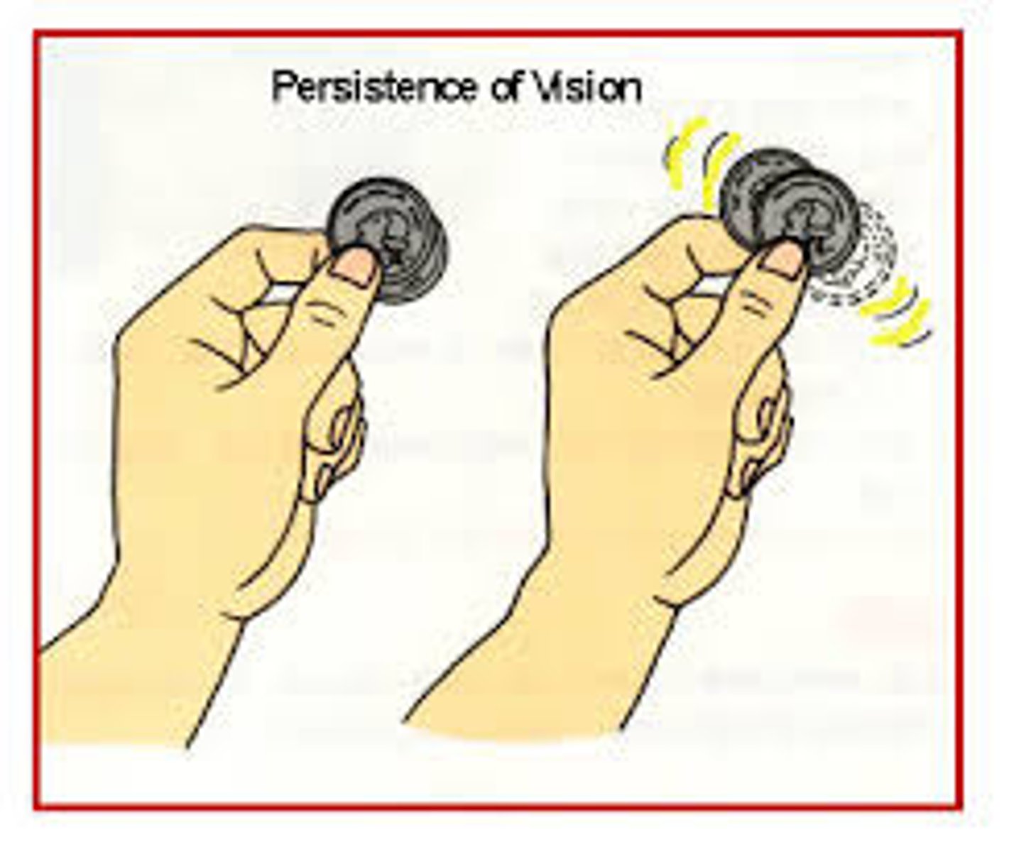 <p>continued perception of a visual stimulus after it is no longer present</p>