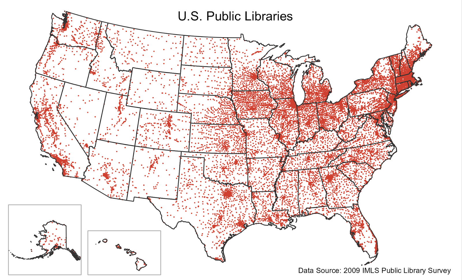 <p>Thematic maps that use points to show the precise locations of specific observations or occurrences, such as crimes, car accidents, or births.</p>