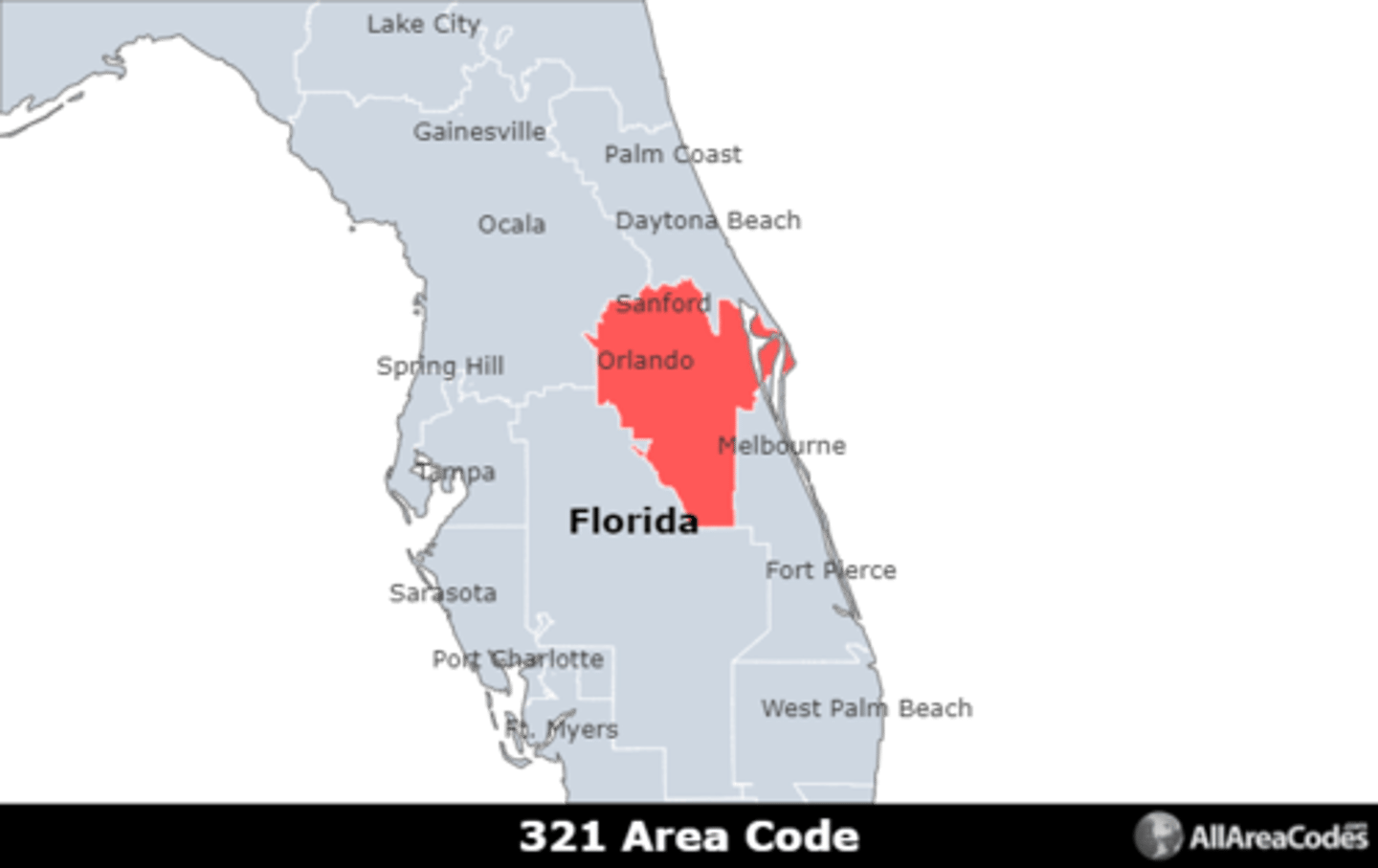 <p>Area code 321 is located in Florida and covers Orlando, Alafaya, Pine Hills, Kissimmee, and Sanford. It is the only area code that serves the area.</p>