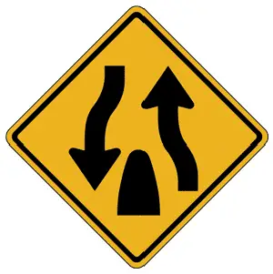 <p>divided highway ends</p>