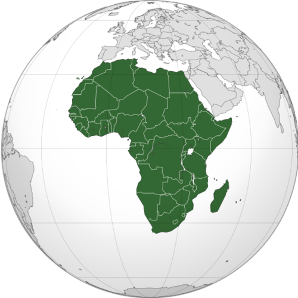 <p>The continent shaded in on the map =</p>