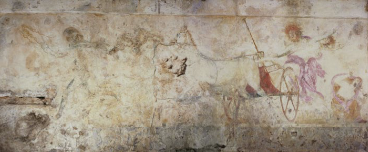 Wall Painting Tomb I<br />Abduction of<br />Persephone<br />Vergina Museum<br />Ca. 340 BCE