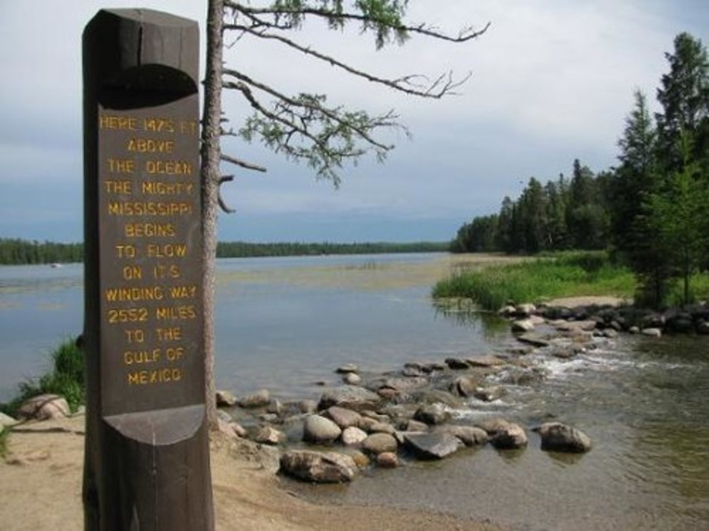 <p>The starting point of a river. This image is of Lake Itasca, the ___________ of the Mississippi River.</p>