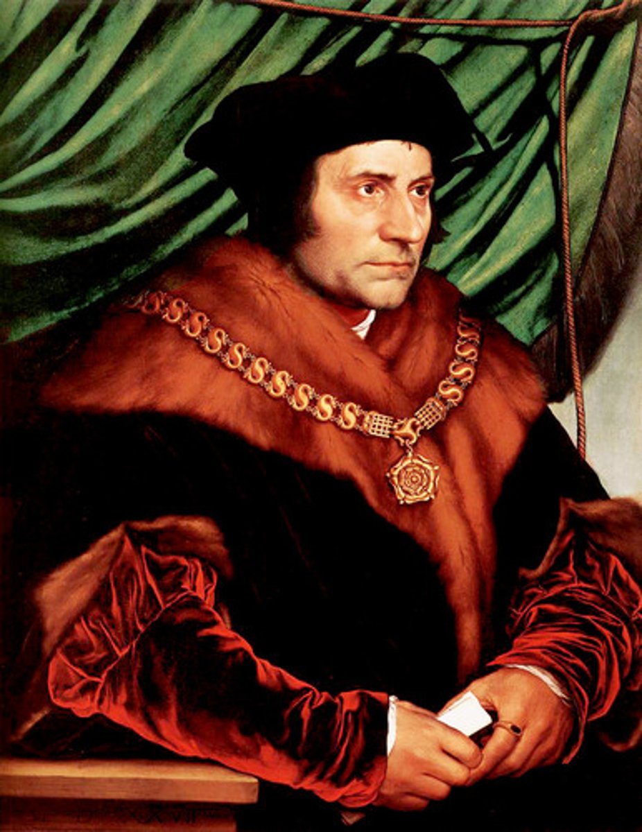 <p>Renaissance. Most famouus English Humanists. Wrote Utopia critizing contemporary society.</p>