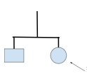 an arrow pointing to a shape