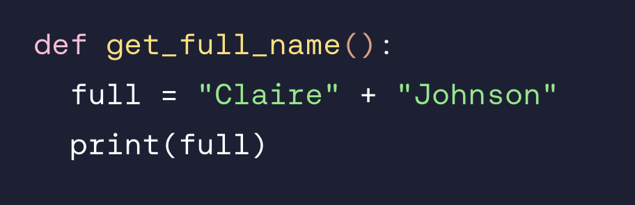 <p>Why can’t we use this get_full_name() function inside a list comprehension?</p>