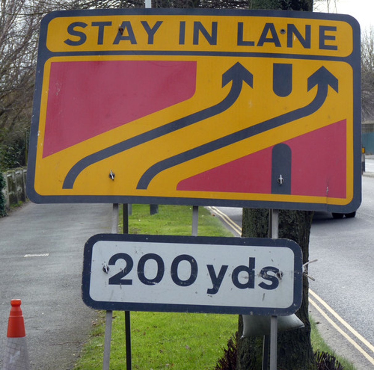 <p>to stay in the lane</p>