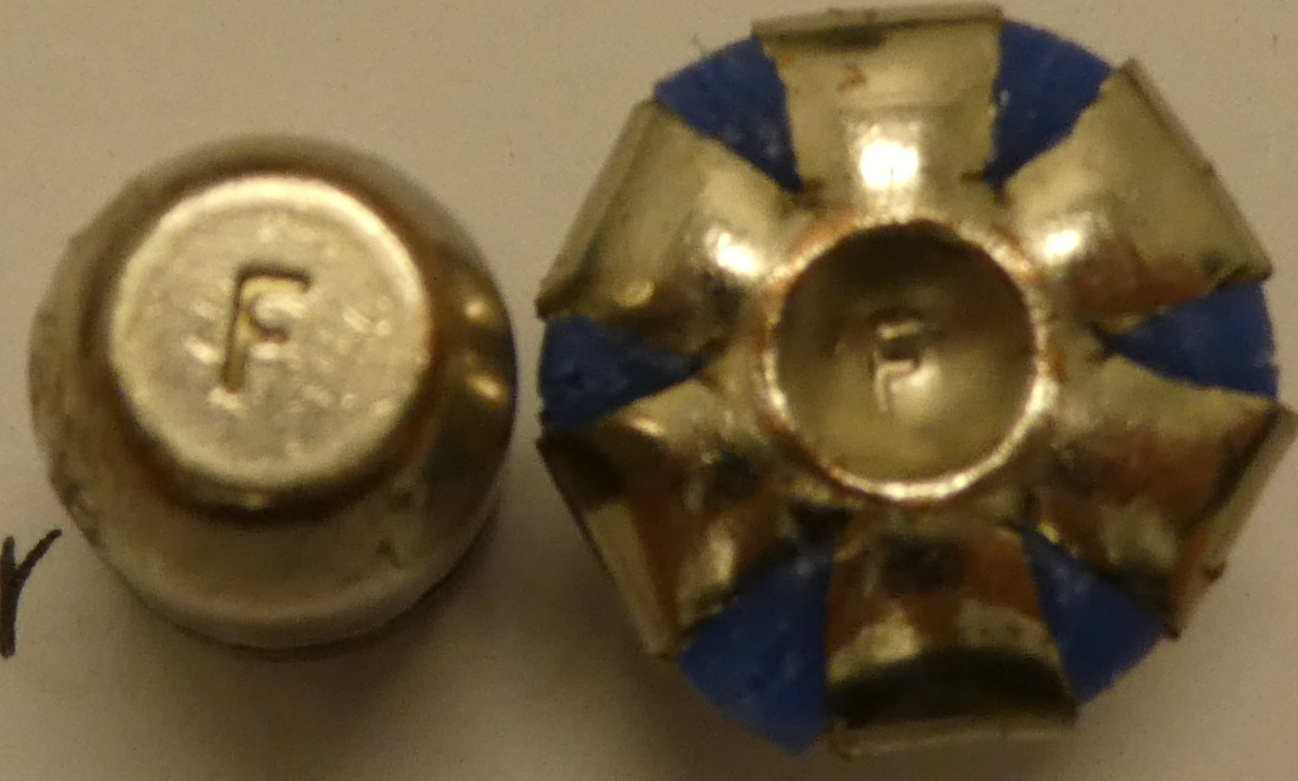 <p>The bullet of which cartridge is shown in this photo?</p>