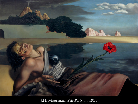 <p>Since 1924 (early 20th century)</p><ul><li><p>France</p></li><li><p>Exploration of the unconscious, dreamlike imagery (like earlier Symbolism); not rational</p></li><li><p>Juxtapositions and subversion of traditional techniques</p></li><li><p>ex. J.H. Moseman, Self-portrait, 1935</p></li><li><p>Automatic drawing and writing: writing down anything that comes from their mind</p></li><li><p>Manifestoes ex. Surrealist Manifesto (1924) by Andre Breton</p><ul><li><p>Rejection of rationality</p></li><li><p>Liberation from spiritual and social constraints</p></li><li><p>Inspiration from Sigmund Freud’s psychoanalysis </p></li></ul></li></ul><p></p>