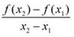 <p>the slope between two points on a graph</p>