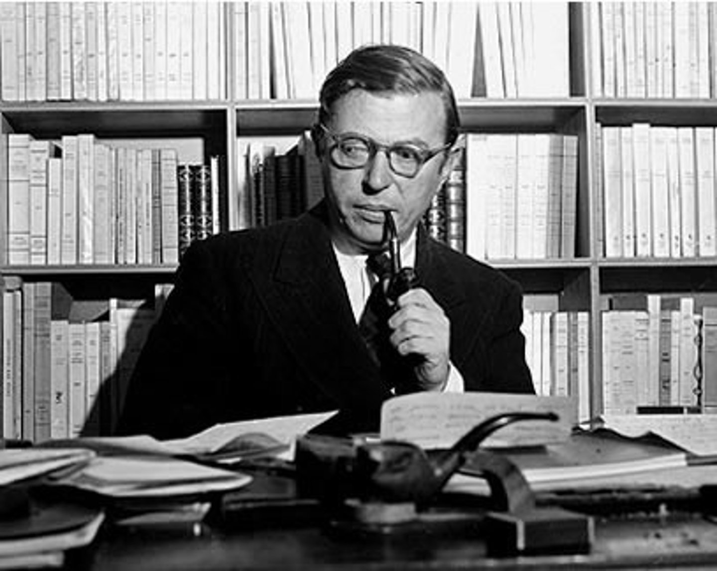 <p>A French existentialist who said that people just "turned up" and that there was no God to help honest people. His most famous for his statement "existence proceeds essence." He believed that first humans existed then our decisions and choices shape up our essence. Also believed that "man is condemned to be free."</p>