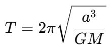 <p><span>T</span> orbital period<br><span>a</span> semi major axis</p>