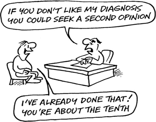 <p>The patient in the cartoon may be experiencing which of the following somatic symptom disorders?</p>