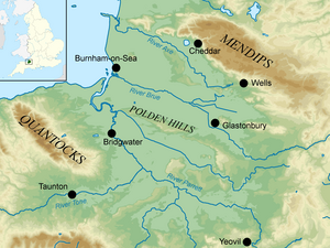 <p>South-west England</p><p> (between the Quantock &amp; Mendip Hills)</p>