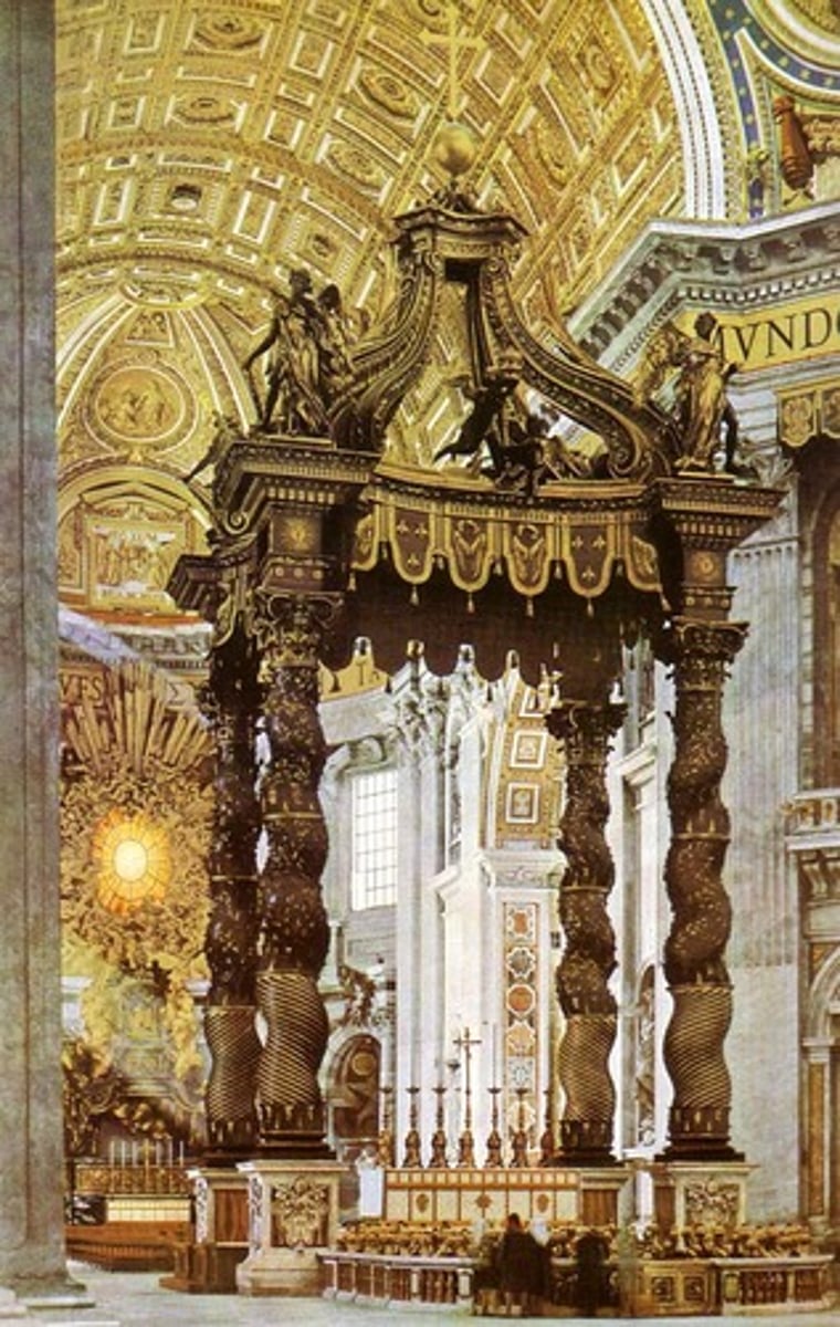 <p>a canopy placed over an honorific or sacred space such as a throne or a church altar</p>