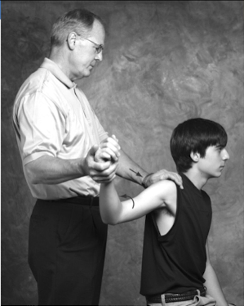 <p>Anterior apprehension test</p><p>Posterior apprehension test</p>