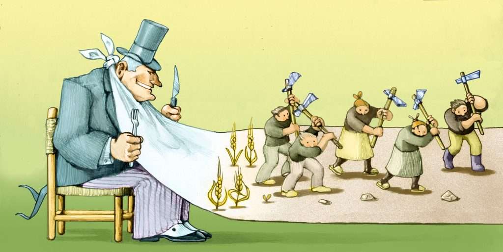 <p>Exploitation, the bourgeoisie profit by paying workers less than the value of what they produce, which creates inequality, poverty, and class conflict that will eventually cause capitalism to collapse. </p>