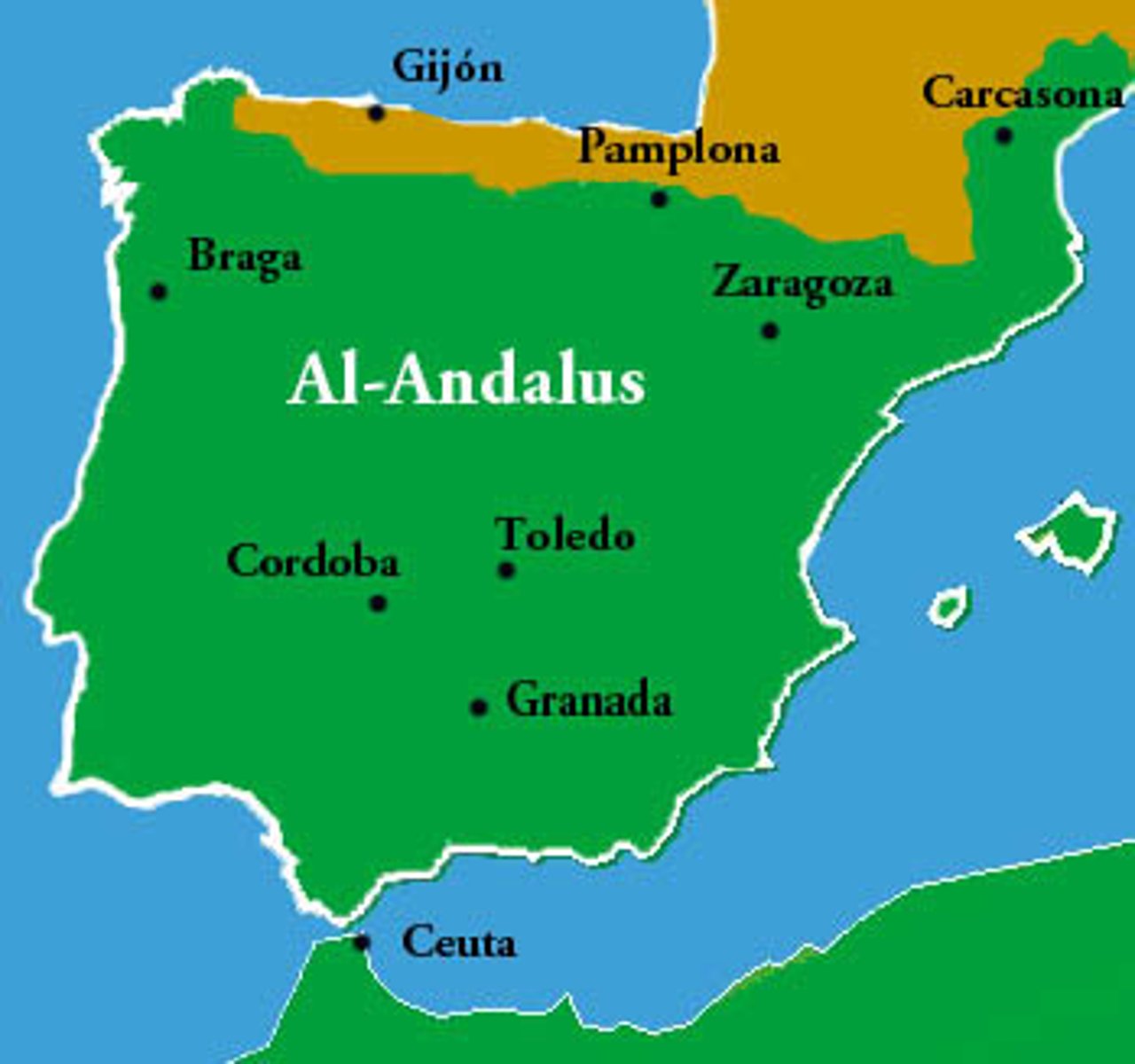 <p>An empire in Spain that created a vibrant, tolerant society and preserved classical Greek learning. Major city: Cordoba</p>