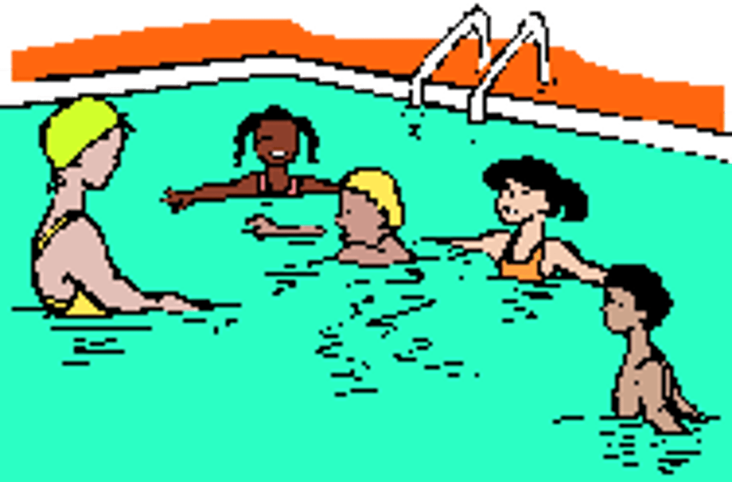 <p>à la piscine</p>