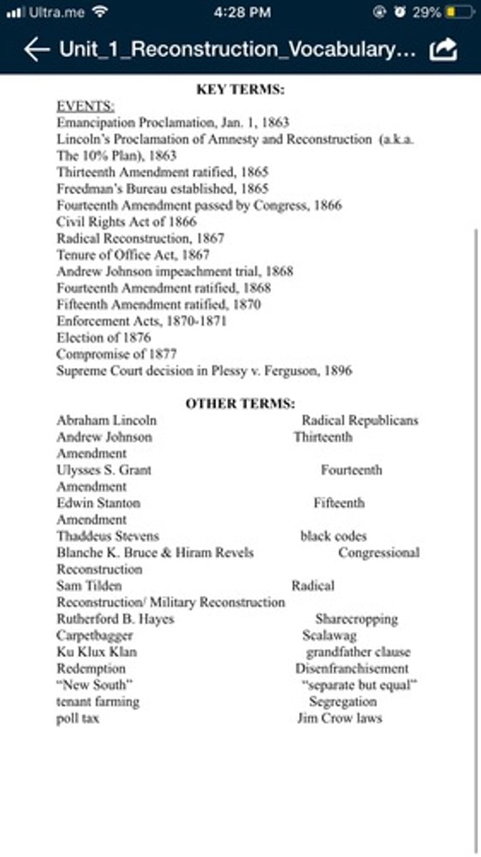<p>Political party that favored harsh punishment of Southern states after civil war</p>