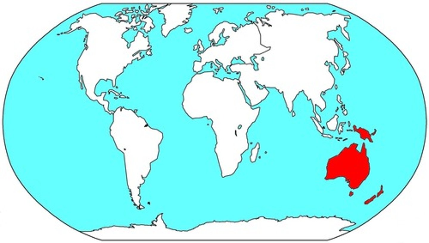 <p>australia, new zealand, papua new guinea ect.</p>