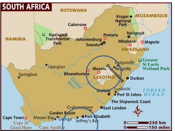 <p>A state that entirely surrounds another state. (south africa and lesotho)</p>