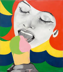 <p>Les rapports oraux (jeu de mot ice cream/i scream) : glace = pp. L’oeuvre reste auto érotique.</p>