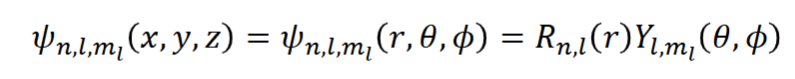<p>wavefunction = radical wavefunction x angular wavefunction</p>