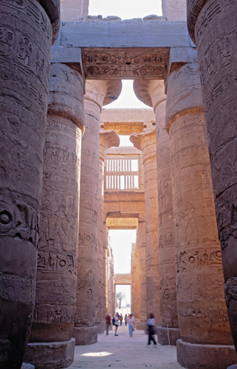 <p>Columns are decorated with carved and painted hieroglyphs and relief imagery of religious and royal iconography</p>