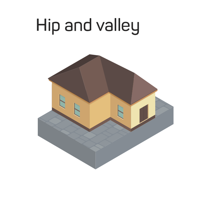 <p>What type of roof is displayed in the figure?</p>