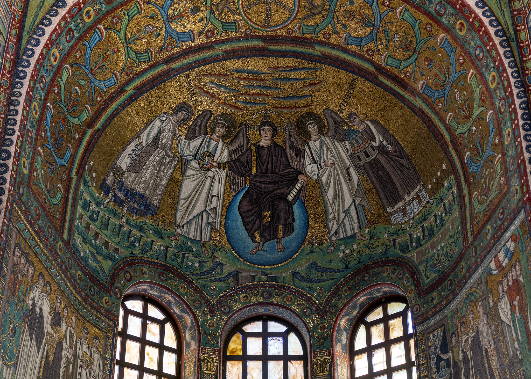 San Vitale, Ravenna Italy, Byzantine Europe, Brick Marble Stone Veneer and Mosaic